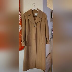 ANNE KLEIN Tan Cashmere Trench Coat